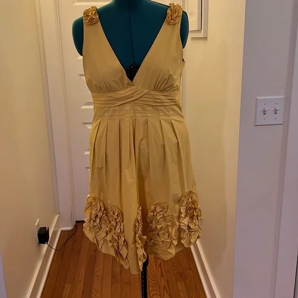 ryu dress designer RYU Designer Dress Black Beige Lace Size Large NWT Holiday Dress Party Dress